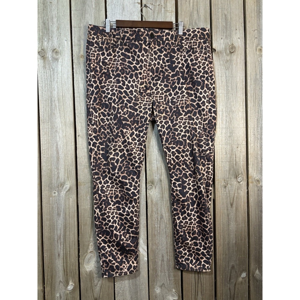 JEN7 by 7 For All Mankind Leopard Print‎ Ankle Skinny Jeans Size 18